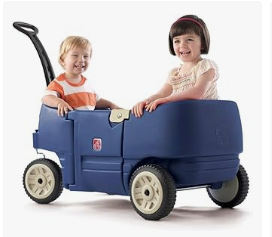 Best Wagons for Kids - Step2 Wagon for Two Plus, Kids Ride On Toy, Stroller Substitute, Includes Seat Belts, Made of Durable Plastic, Max Weight 75