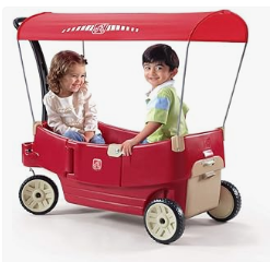 Best Wagons for Kids - Step2 All Around Canopy Wagon, Kids Ride On Toy, Stroller Substitute, Includes Seat Belts, Made of Durable Plastic