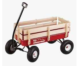 Best Wagons for Kids - Duncan Mountain Wagon - Pull-Along Wagon for Kids with Wooden Panels, All Terrain Tires, Wide Grip Handle, Wide Wheel