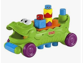 Best Wagons for Kids - Fisher-Price Stack 'n Surprise Blocks Musical Croc Block Wagon