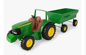 Best Wagons for Kids - John Deere Kids Tractor Wagon Set - 8 Inch Toy Tractors for Toddlers Ages 3 and Up