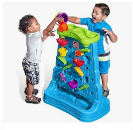 Step2 Water Table - Step2Waterfall Discovery Wall, Kids Double-Sided Water and Sand Activity Sensory Table, Summer Outdoor Toys, 13 Piece Toy