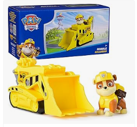 Paw Patrol Toys - Paw Patrol Rubble’s Bulldozer Toy Truck with Collectible Action Figure, Sustainably Minded Kids Toys for Boys & Girls Ages 3 and Up