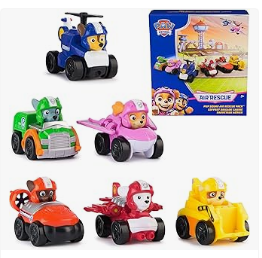 Paw Patrol Toys - Paw Patrol Air Rescue, 6-Piece Pup Squad Racers, Toy Cars Gift Set with Chase, Marshall, Skye, Rubble, Rocky & Zuma, Kids Toys