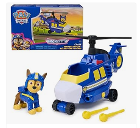 Paw Patrol Toys - Paw Patrol Air Rescue Chase Action Figure & Hero Helicopter Toy with Projectile Launcher & 2 Projectiles, Kids Toys