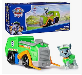 Paw Patrol Toys - Paw Patrol Rocky’s Recycle Truck, Toy Vehicle with Collectible Action Figure, Sustainably Minded Kids Toys for Boys & Girls Ages 3 and Up