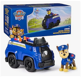 Paw Patrol Toys - Paw Patrol Chase’s Patrol Cruiser, Toy Car with Collectible Action Figure, Sustainably Minded Kids Toys for Boys & Girls Ages 3 and Up