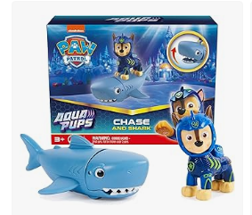 Paw Patrol Toys - Paw Patrol Aqua Pups Chase and Shark Action Figures Set, Kids Toys for Ages 3 and up