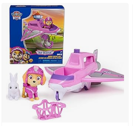 Paw Patrol Toys - Paw Patrol Air Rescue Skye Action Figure & Hero Claw Jet Plane with Retractable Claw, Rescue Basket & Bunny, Kids Toys for Boys & Girls