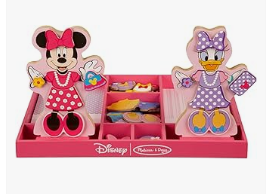 Disney Minnie Mouse - Melissa & Doug Disney Minnie Mouse and Daisy Duck Magnetic Dress-Up Wooden Doll Pretend Play Set (40+ pcs) Minnie Mouse Toys, Disney Dress