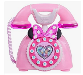 Disney Minnie Mouse - Disney Junior Minnie Mouse Ring Me Rotary Style Phone with Lights and Sounds, Pink, Kids Toys for Ages 3 Up