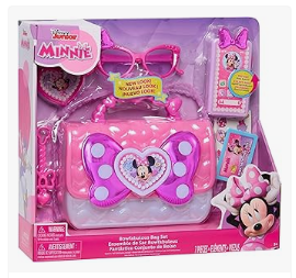Disney Minnie Mouse - Disney Junior Minnie Mouse Bow fabulous Bag Set, 7-Piece Dress Up and Pretend Play Toy Purse, Kids Toys for Ages 3 Up
