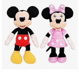 Disney Minnie Mouse - Disney Junior Mickey Mouse and Minnie Mouse Beanbag Plushie 2-Pack Stuffed Animals, Kids Toys for Ages 2 Up by Just Play