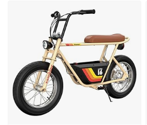 Razor Bike - Razor Rambler 16 – 36V Electric Minibike with Retro Style, Up to 15.5 MPH, Up to 11.5 Miles Range, Wide, Rugged 16" Air Filled Tires