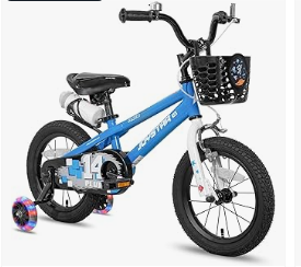 JOYSTAR Pluto Kids Bike with Light up Training Wheels