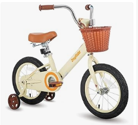 JOYSTAR Vintage Kids Bike withTraining Wheels and Basket