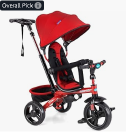 INFANS Kids Tricycles, 6 in 1 Stroll Trike with Adjustable Push Handle