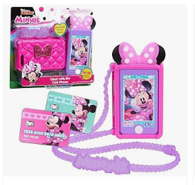 Disney Junior Minnie Mouse Chat with Me Pretend Play Cell Phone Set, Lights and Sounds