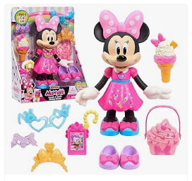 Disney Junior Sweets & Treats Minnie Mouse, Interactive 10-Inch Doll with Lights, Sounds, and Accessories
