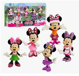 Disney Junior Minnie Mouse 3-inch Collectible Figure Set, 5 Piece Set, Kids Toys