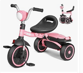 XJDToddler Tricycle, Foldable Toddler Bike with Pedals
