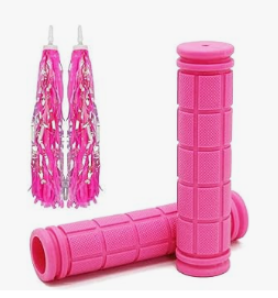Bike Handlebar Grips with Tassel Streamers, Non-Slip Soft Rubber Bike Handle Grips for Kids and Girls Boys