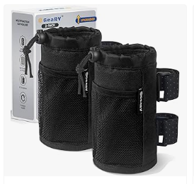 GEARV 2Pack Cup Holder for Bike, Scooter and Wheelchair, Water Bottle Holder for UTV/ATV, Walker, Golf Cart and Beach