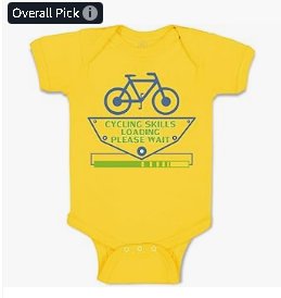 Cute Rascals Baby Bodysuit Cycling Skills Loading... Please Wait Bicycle Cycling Funny Cotton