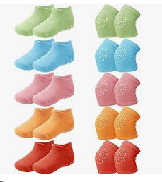 10 Pairs Baby Crawling Anti Slip Knee Pads and Anti Slip Baby Socks Set Unisex Toddler Knee Protectors Non Slip Ankle Socks..
