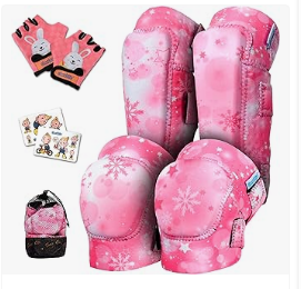 Soft-Style Kids Knee and Elbow Pads with Bike Gloves, Flexible Impact-Resistant Gear for Ages 2-11, Designed for Balance Bikes...