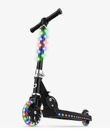 Jetson 2-Wheel Light-Up Kick Scooter, Light Up Deck and Wheels, Height Adjustable Handlebar, Rear Brake, Easy----