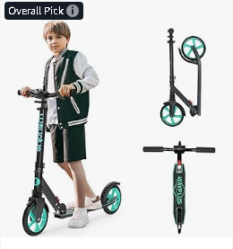 Kick Scooter for Ages 6+,Kid, Teens & Adults. Max Load 240 LBS. Foldable, Lightweight, 8IN Big Wheels for Kids